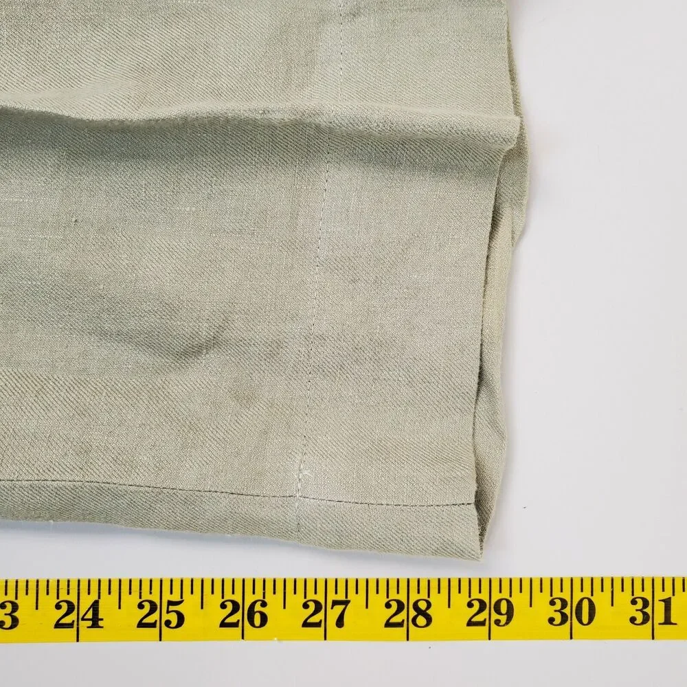 Talbots Pants Womens 4 Petite Linen Wide Leg Drawstring Green Beachy - Picture 12 of 13